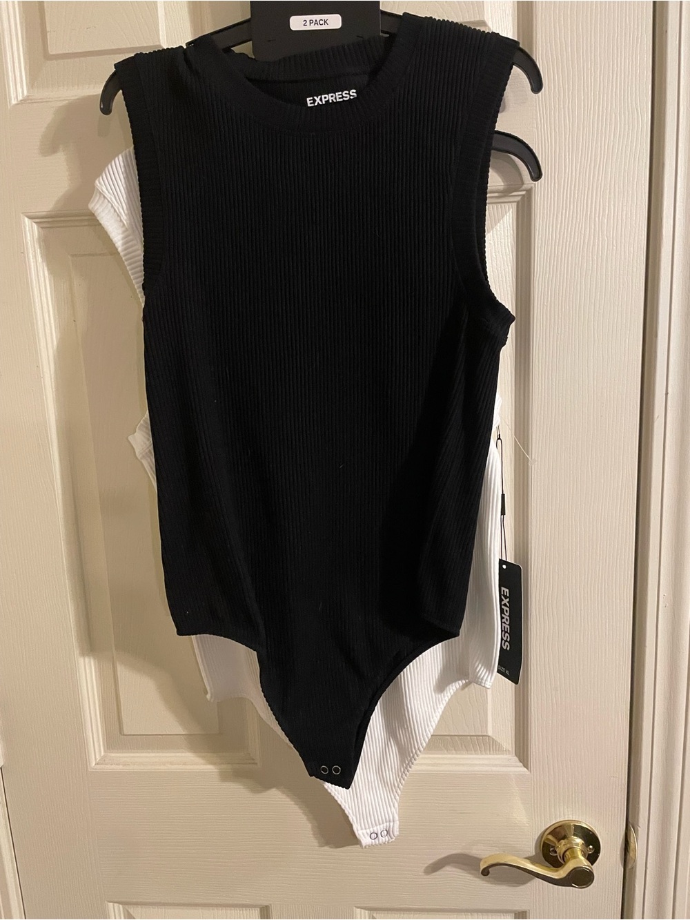 Express Women’s Seamless 2 body suits, Sleeveless, black, white, new, XL